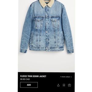 ZARA Fleece Trim Denim Jacket-S